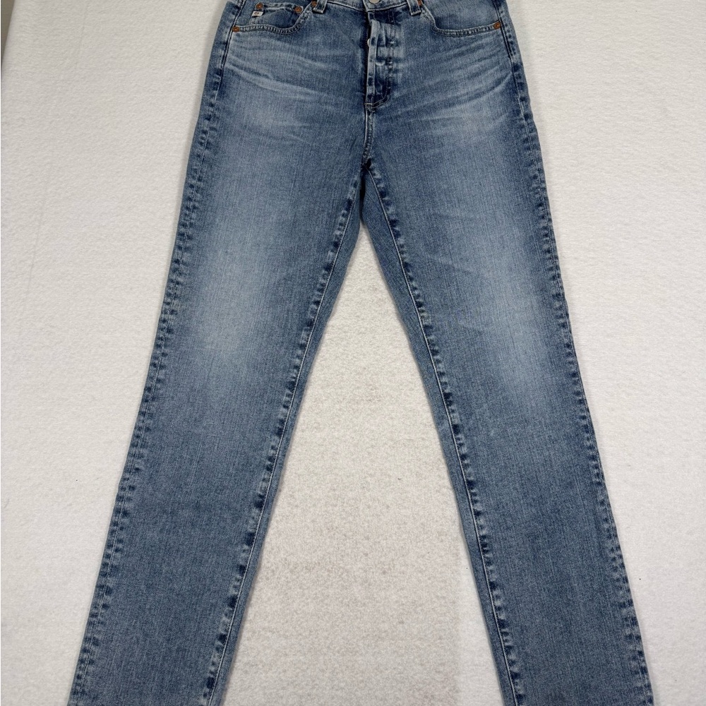 AG Denim Mari Mid-Rise Slim Straight